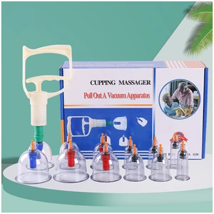 Family Use (12 Jars) Traditional Chinese Medicine Vacuum Massage Cupping Set for Body Pain Relief Removing Dampness Suction Cup