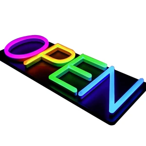 Open Sign LED Neon Advertising Lights with Remote Control 110-220V Hanging Luminous Signs for Commercial Use