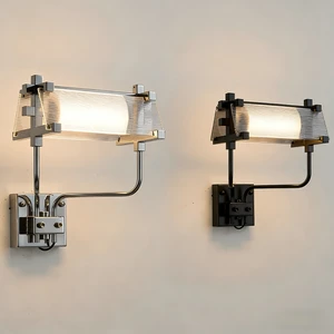 Wall Lamp with 7W Power Living Room Background Wall Lamp Modern and Simple Bedroom Headboard Aisle Three-color Adjustable Glass