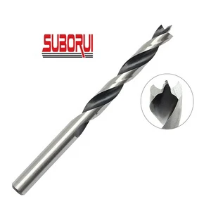 SUBORUI OEM ODM 10MM High Carbon Steel Edge Ground Wood Brad Point Drill Bits for Wood Precision Hole Drilling