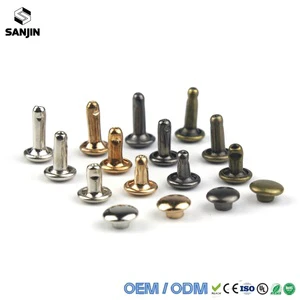 6mm 8mm Metal Double Cap Rivets Studs Round Rivet for Leather Craft Bag Belt Garments Hat Shoes Pet Collar Decor