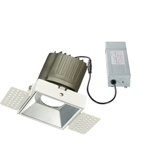 ETL Contemporary LED Downlight 12W 20W 30W 3'' Single Double Triple Trim Trimless Matt Black & Matt White Aluminum Lamp Body