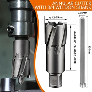 CHTOOLS TCT Annular Core Drill Bit 18mm Diameter 14-24mm White Sand Surface Steel Application Quick-In Shank Cutter Magnetic