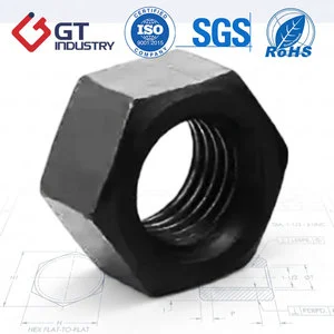 EN Mining Metric M20 Carbon Steel Black Oxide Class8 Hex Nut Industry Application