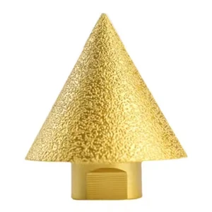 Diamond Chamferer for Marble and Ceramic Tiles Vacuum Brazed Drill Bit Angle Grinder with Dry Grinding Cone and Reamer
