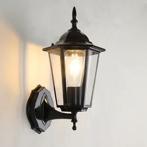 Modern Minimalist IP65 LED Outdoor Wall Lamp Industrial Retro Creative Hexagonal Design Garden Usage Aluminum Base Tempered