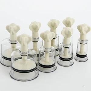 8 Pieces/box Suction Cups Chinese Traditional Cupping Jar Vacuum Cupping Set Plastic Vacuum Therapy Cupping Twist-top%