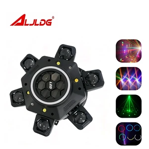 New Style RGBW 10x10W LED 6-Arms Moving Head Disco Music Projector Lamp Voice-Activated for Party Dance Dj Light Weeding Light