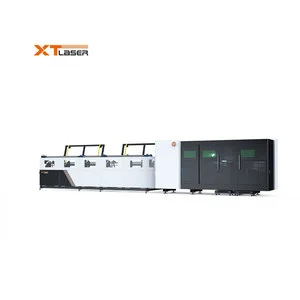 XTLASER Laser Cnc Metal Cutting 1.5KW 3KW Tube Laser Cutting Machines THP90 With 6m Laser Pipe Cutting Machine