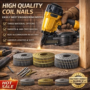 Collated Coil Nails For Pneumatic Nail Gun Pallet Making Roofing Fastening And Wood Frame Assembly