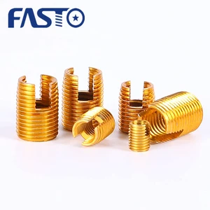 Stainless Steel Self-tapping Bushing M4 Thread Insert Self-tapping Screw Sleeve, M4 Inner and Outer Teeth Slotted Nut