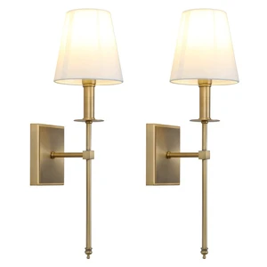 Modern Luxury Iron Body Wall Lamp Warm White E26 Incandescent Bulbs Golden Decorative Industrial Wall Sconce for Home Office ETL