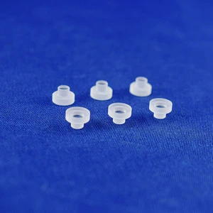 Custom High Purity Fused Silica (SiO2) Miniature Step Bushing / T-Type Quartz Spacer With Central Hole 1250C Max Temp