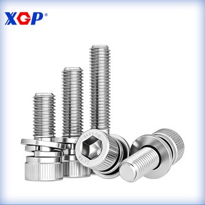 304 Stainless Steel Din 912 Hex Socket Head Bolt Nuts Washer Set Cup Head Screw Combination Bolt
