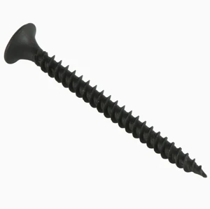 Black Phosphate Gypsum Drywall Board Tapping Screws Standard M3.5 Thread Flat Head Zinc Coated 12mm Steel Length Box Packed