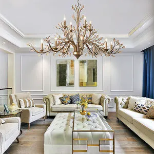 Yihao Luxury Crystal Chandelier French Branch Shaped Pendant Lights for Villa Apartment Hotel with American Design New Release