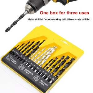 16PCS Multi-use Drill Bits 2-10mm, Twist Bits for Brick Metal Wood, Built with Practical Carry Box