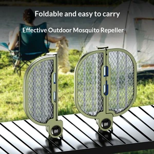 Foldable Rechargeable Electric Mosquito Swatter 2 in 1 Handheld Bug Zapper Racket Fly Killer Bat Home Kitchen Mosquito Killer