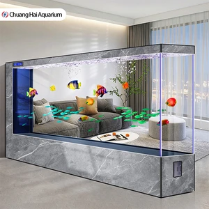 2026 New Oversized Floor Fish Tank Giant Ultra Clear Glass Aquarium Screen Divider for Living Room, Hotel & Office