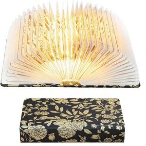 Floral Print 3-Color Foldable Paper Desk Lamp 1200mAh Portable Night Reading Lamp Ambient Lighting 1-Year Warranty Gift