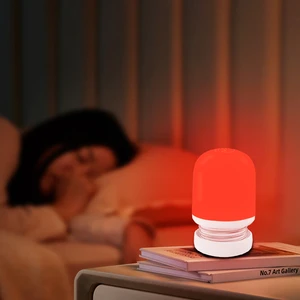 Minimalist ABS Mini LED Night Lamp Modern Home Decor Bedside Light Red Dual Modes Dimmable USB Rechargeable for Minimalist