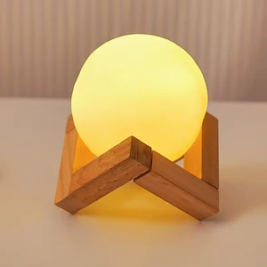 GL-YQ8 Guangli 8cm LED Novelty Small Modern White 3D Moon Lamp Cute Switch Control Night Light for Kids' Gift DIY Light