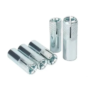 Premium 3/8 Inch Zinc Plated Carbon Steel Drop-in Anchor Knurled Concrete Anchors M8 Thread 500 Capacity