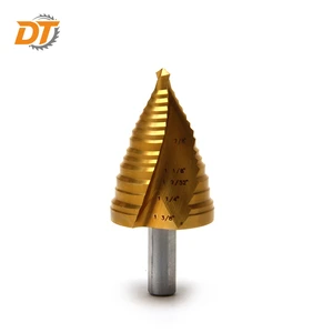 DT HSS Step Metal Drill Bit Fully Ground Spiral Flute 3-Flats Shank Titanium Coating Drill Bit For Metal OEM/ODM Customizable