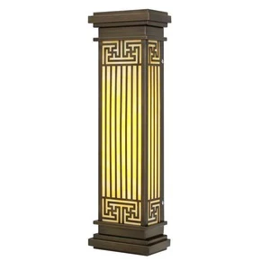 Chinese Style Waterproof LED Wall Lamp for Villa & Courtyard Minimalist Design with Stainless Steel Base for Garden Use