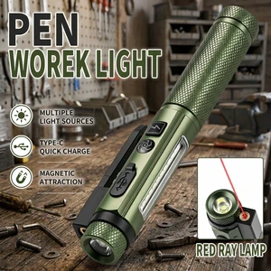11modes UV Light +Red Light Magnet Pen Lamp With Memory Function Mini Flashlight Battery Dual-purpose With Clip Car Repair
