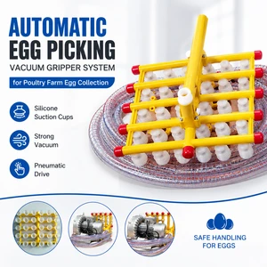 Automatic Egg Picking Vacuum Gripper System Silicone Suction Cups 30-Egg Load Capacity Quick Egg-Suction for Pneumatic Poultry