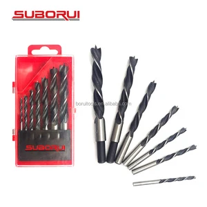 SUBORUI New Packing 7PC Imperial HCS Edge Clear Holz Bohrer Madera Broca Bois Foret Brad Point Wood Drill Bit Set