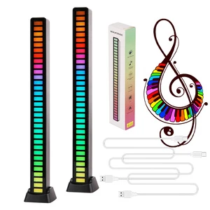 Type C Rechargeable Rhythm Lighting Voice Control Music Atmosphere Light Car Atmosphere Lamp 32 Bit RGB Pickup Rhythm Light