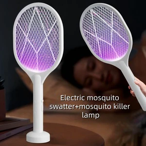 Household Electric Mosquito Swatter USB Rechargeable Folding Bug Zapper Fly Killer for Indoor Summer Fall Use