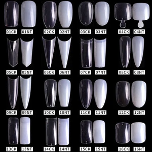 Ultra-thin Transparent Artificial Nails Almond-shaped French Full Cover ABS Nail Patches False Nail Tips