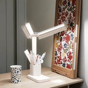 LED Rechargeable Book Light Modern 3 Color Temperatures Stepless Dimming Brightness Plastic Bed Eye-Caring Book Reading Light