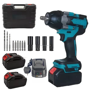 Hot Sale 700N.m Industrial Grade 21V Portable Cordless Impact Wrench Brushless Motor Battery Plastic Tool Case 1/2 in Drive 800W