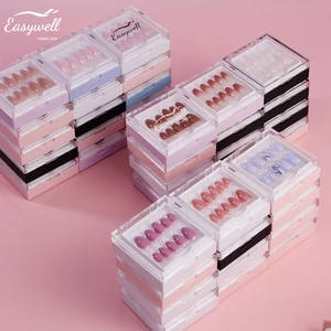 Easywell Custom Luxury Press On Nails Wholesale Artificial False Fake-nails High Quality French Tip Soft Gel Press On Nails