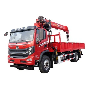 Dongfeng DV3 4x2 Truck Mounted Crane 10 Ton Telescopic Knuckle Boom Crane Truck For Weight Lifting