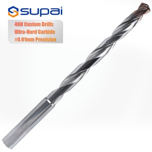 SUPAL Widely Used Indexable Drill Bit Tungsten Solid Carbide 2 Flute Twist Drill Inner Coolant Stainless Steel HRC 45-65 4-20mm