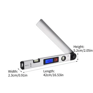 High Accuracy Spirit Level with Digital Angle Measurement Aluminum Alloy Durable Level Ruler
