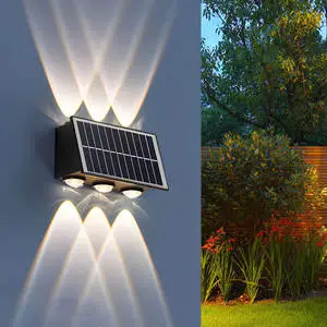 Outdoor Solar Wall Light up and Down LED Lamp Lighting Waterproof Garden Fence Porch Patio Lights Decoration Wall Lamps