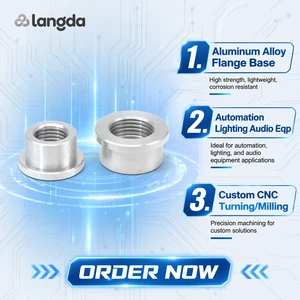 Factory Direct Custom CNC Turning Aluminum Alloy Flange Base Internal Threaded Bushing for Automation Lighting Audio Equipment