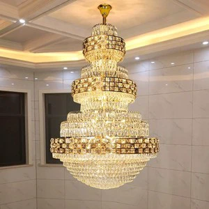 Custom Modern Crystal Chandelier Retro Design Indoor Luxury Ceiling Light for Home Hotel Adjustable Height Pendant Lamp