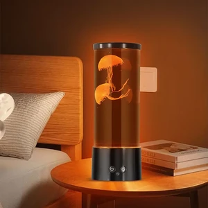 Jellyfish Lava Lamp 3D Lifelike Jellyfish Aquarium Tank Table Lamp With 17 Color Changing Light Futuristic Decor Mood Lamp