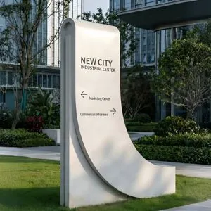 Premium Aluminum Decorative Urban Landscape Wayfinding Signage Marketing Center Custom Luminous Outdoor Pylon Advertising Light