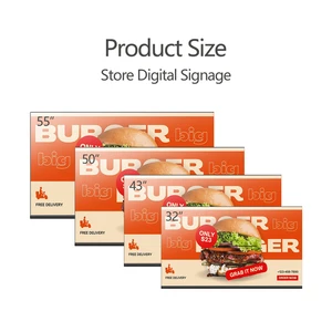 32/43/50/55 Indoor Ceiling-mounted Advertising Display Digital Menu Board Price Restaurant Indoor Advertising Screen