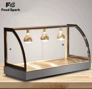 3-Lamp Food Warmer Display Cabinet for Keeping Food Crispy and Fresh in Commercial Use
