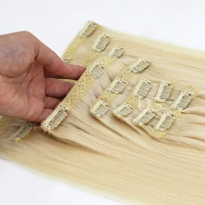 UGlamour 100% Human Virgin Hair Double Weft Hair Extension Clip-In No Shedding No Tangle