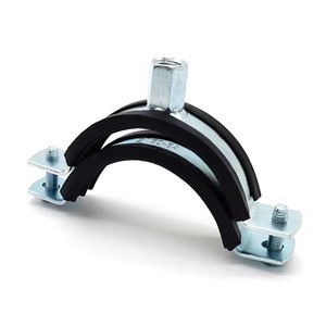 Standard Clamps Hot Selling With Rubber Carbon Steel M8+M10 Metal Pipe Clamp Pipe Hanger for Water Pipe